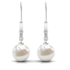 Arisha Jewels-White Pearl Drop Earrings with Lever Back Closure