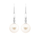 Arisha Jewels-White Pearl Drop Earrings with Lever Back Closure