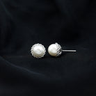 Twisted Rope Framed Pearl Solitaire Stud Earrings Freshwater Pearl - ( AAA ) - Quality 92.5 Sterling Silver - Arisha Jewels