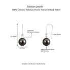 Arisha Jewels-Solitaire Tahitian Pearl Drop Earrings with Diamond