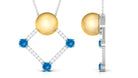 Arisha Jewels-Golden South Sea Pearl Contemporary Necklace with Blue Topaz