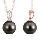 Arisha Jewels-Natural Tahitian Pearl Solitaire Pendant with Diamond