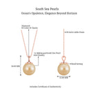 Arisha Jewels-12 MM Round South Sea Pearl Drop Pendant Necklace