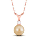 Arisha Jewels-Minimal South Sea Pearl and Diamond Pendant with Rabbit Ear Bail