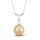 Arisha Jewels-Minimal South Sea Pearl and Diamond Pendant with Rabbit Ear Bail