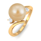 Arisha Jewels-Minimal South Sea Pearl Bypass Engagement Ring with Diamond