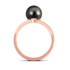 Arisha Jewels-Round Tahitian Black Pearl Solitaire Promise Ring