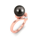 Arisha Jewels-Round Tahitian Black Pearl Solitaire Promise Ring