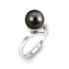 Arisha Jewels-Round Tahitian Black Pearl Solitaire Promise Ring