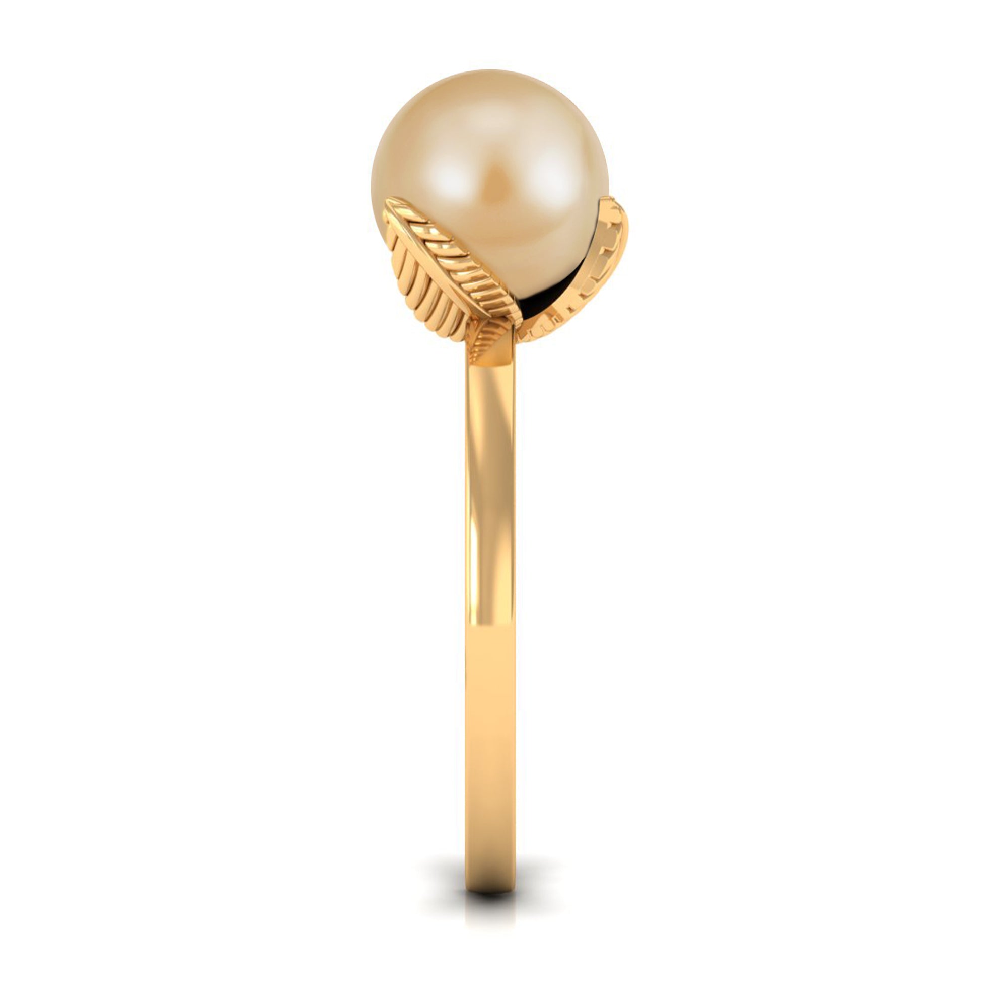 Arisha Jewels-Nature Inspired South Sea Pearl Solitaire Ring with Petals