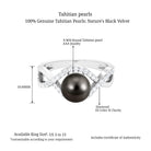 Arisha Jewels-Classic Tahitian Pearl Crossover Engagement Ring with Diamond