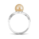 Arisha Jewels-Statement South Sea Pearl Crossover Ring with Diamond