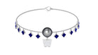 Tahitian Pearl Butterfly Charm Bracelet with Sapphire and Diamond Tahitian pearl-AAAA Quality - Arisha Jewels