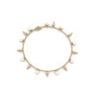 White Freshwater Pearl Bracelet with Diamond Key Charms Freshwater Pearl-AAAA Quality - Arisha Jewels