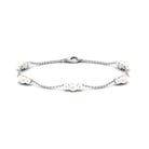 White Freshwater Pearl Station Chain Bracelet Freshwater Pearl-AAA Quality - Arisha Jewels