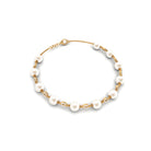 Simple Freshwater Pearl Chain Bracelet with Diamond Freshwater Pearl-AAA Quality - Arisha Jewels