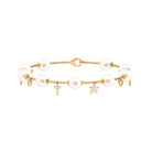 Freshwater White Pearl Bracelet with Charms Freshwater Pearl-AAA Quality - Arisha Jewels