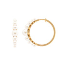 Elegant Freshwater Pearl Hoop Earrings in Graduated Style Freshwater Pearl-AAAA Quality - Arisha Jewels