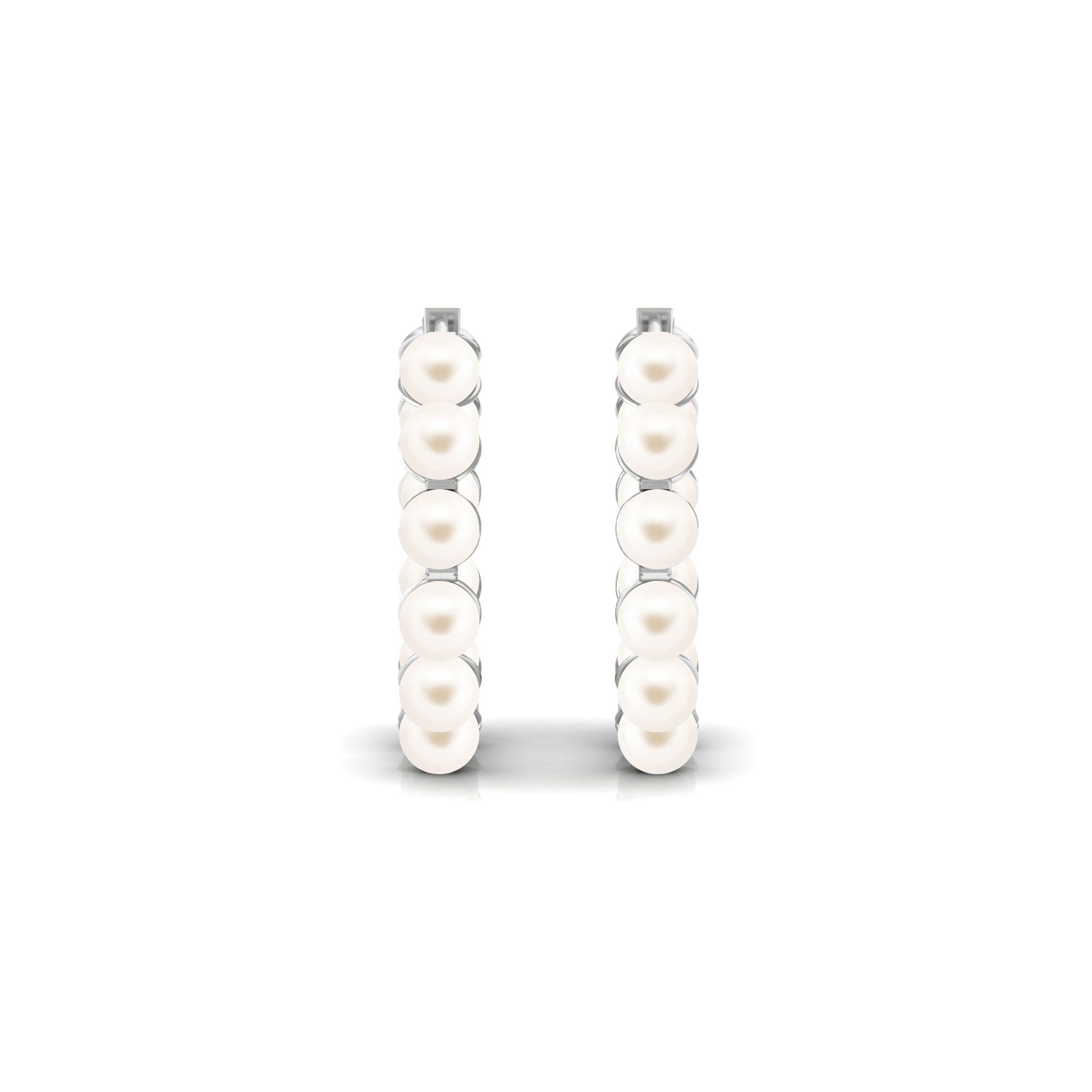 Elegant Freshwater Pearl Hoop Earrings Freshwater Pearl-AAA Quality - Arisha Jewels