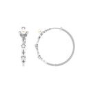 Nature Inspired White Pearl Floral Inspired Hoop Earrings with Diamond Freshwater Pearl-AAA Quality - Arisha Jewels