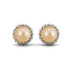 Round South Sea Pearl Solitaire Stud Earrings South Sea Pearl - ( AAA ) - Quality - Arisha Jewels