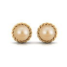 Round South Sea Pearl Solitaire Stud Earrings South Sea Pearl - ( AAA ) - Quality - Arisha Jewels