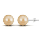 Round Solitaire South Sea Pearl Stud Earrings South Sea Pearl - ( AAA ) - Quality - Arisha Jewels