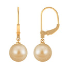 Golden South Sea Pearl Drop Earrings South Sea Pearl - ( AAA ) - Quality - Arisha Jewels