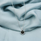 Minimal Black Pearl Pendant with Diamond Halo Tahitian pearl-AAAA Quality - Arisha Jewels