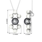 Black and White Pearl Contemporary Dangle Pendant Tahitian pearl-AAA Quality - Arisha Jewels