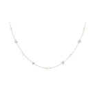 Arisha Jewels-Animal Inspired Freshwater Pearl Station Chain Necklace with Diamond