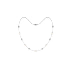 Arisha Jewels-Animal Inspired Freshwater Pearl Station Chain Necklace with Diamond