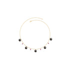 Classic Black Pearl Layering Necklace with Pink Tourmaline Tahitian pearl-AAA Quality - Arisha Jewels