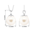 Arisha Jewels-Handpicked Freshwater Pearl Drop Pendant with Diamond