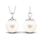 Arisha Jewels-Handpicked Freshwater Pearl Drop Pendant with Diamond