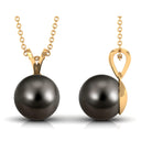 Bead Set Round Tahitian Pearl Solitaire Pendant Tahitian pearl - ( AAA ) - Quality - Arisha Jewels