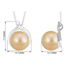 Elegant South Sea Pearl Solitaire Pendant with Diamond South Sea Pearl - ( AAA ) - Quality - Arisha Jewels