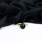 Elegant Black Pearl Solitaire Ring with Diamond Side Stones Tahitian pearl-AAA Quality - Arisha Jewels